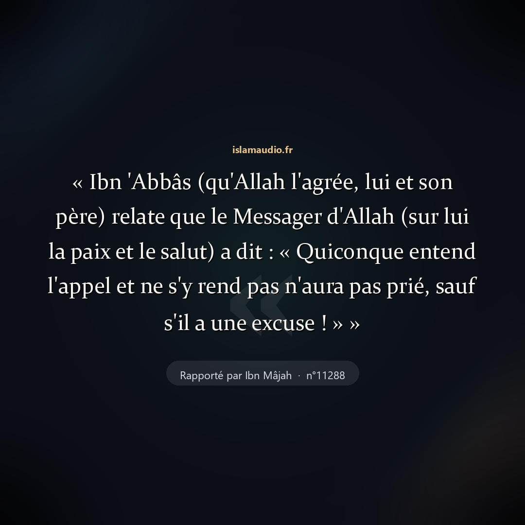 Aperçu du hadith