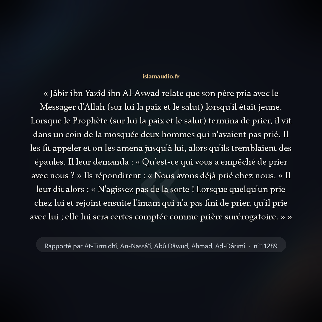 Aperçu du hadith
