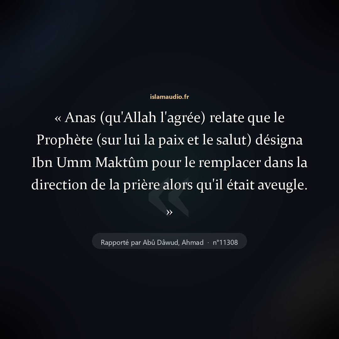 Aperçu du hadith