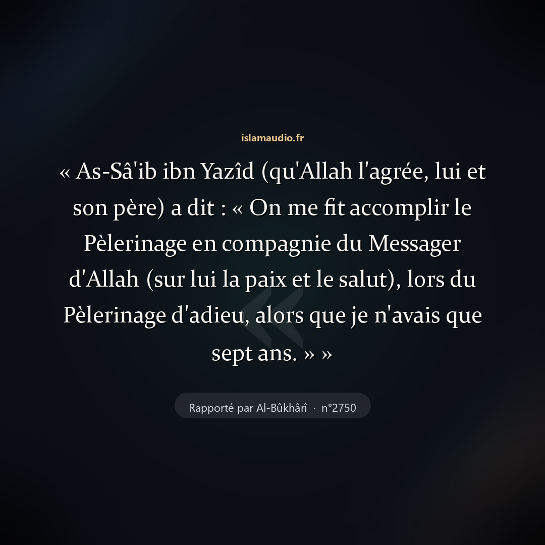 Aperçu du hadith