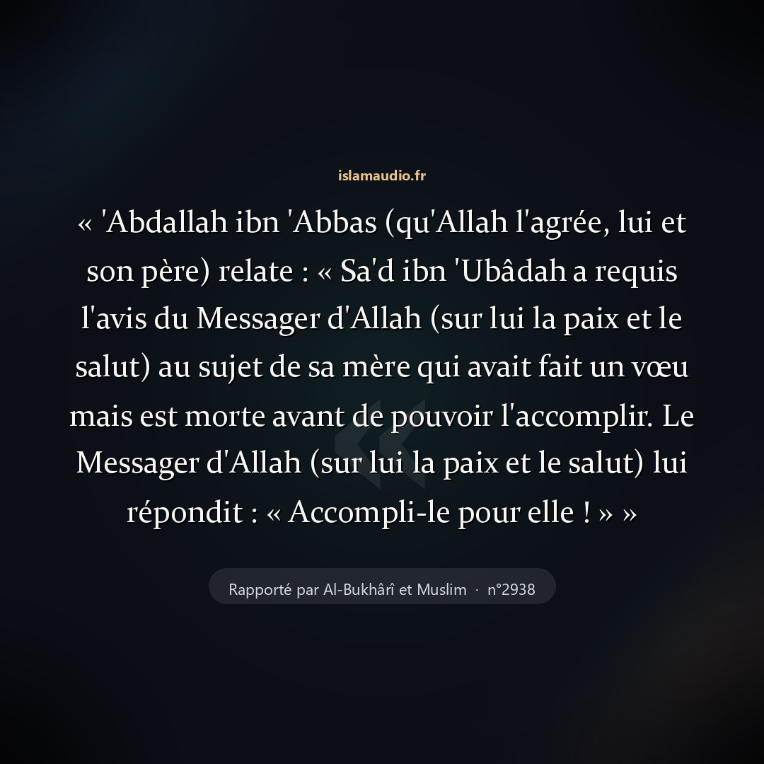 Aperçu du hadith