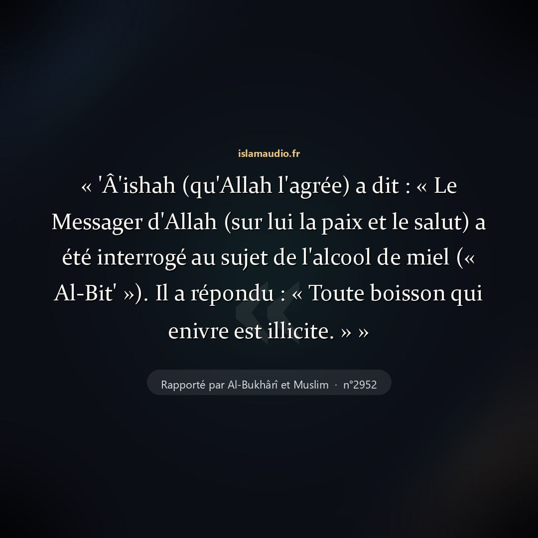 Aperçu du hadith