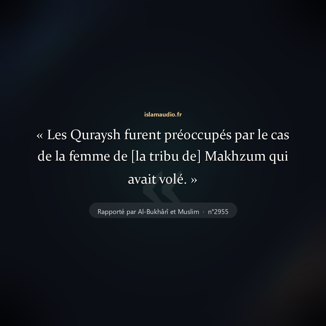 Aperçu du hadith