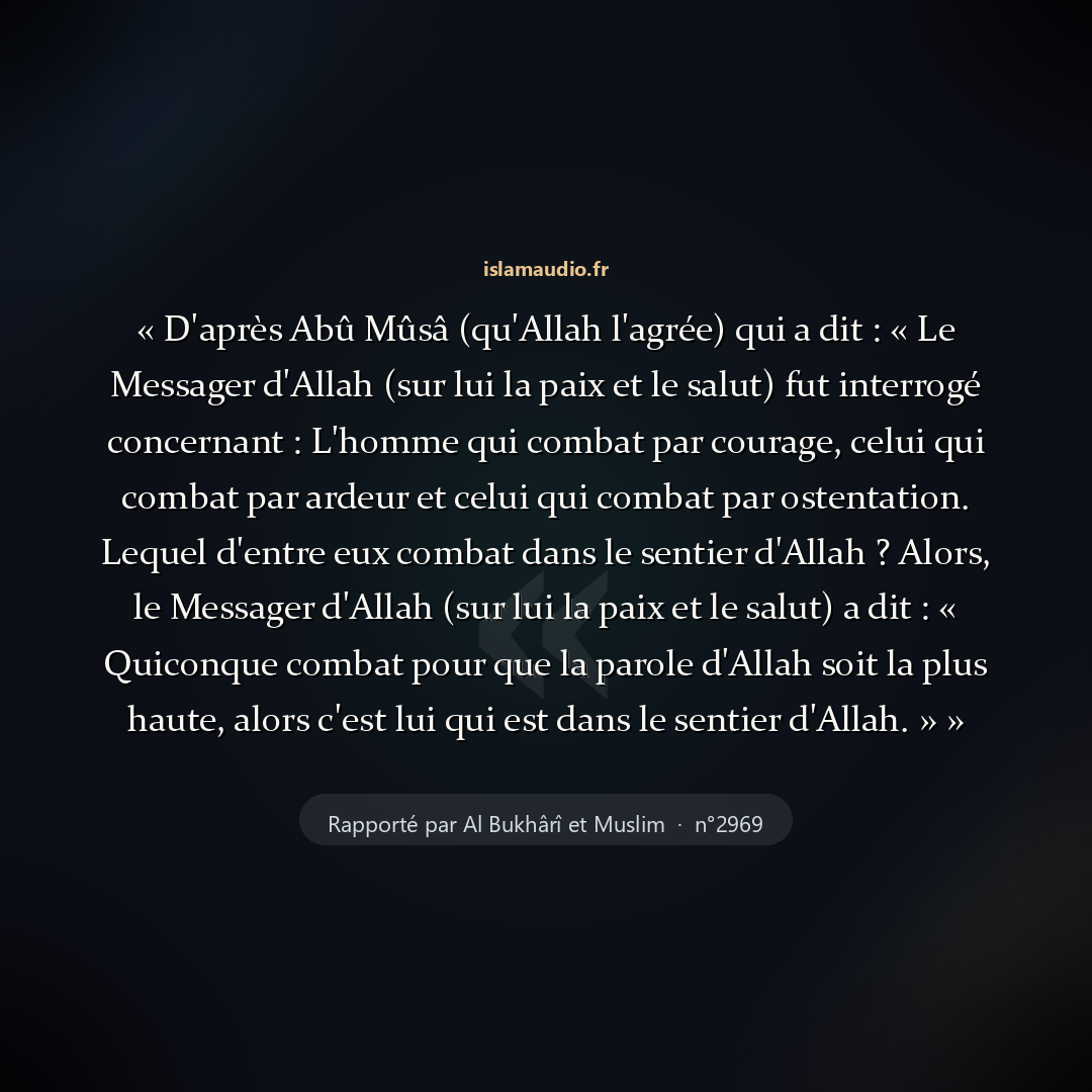 Aperçu du hadith