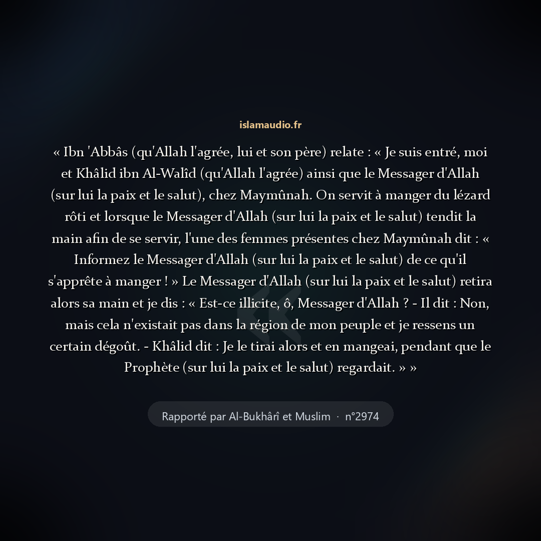 Aperçu du hadith
