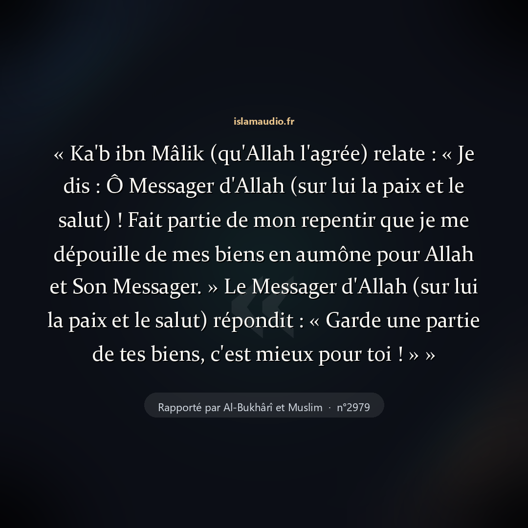 Aperçu du hadith