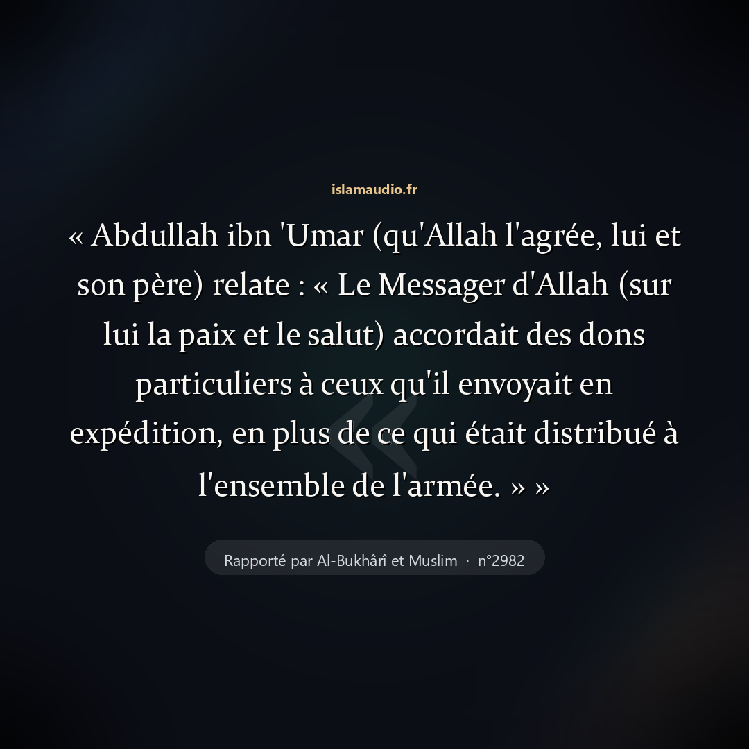 Aperçu du hadith