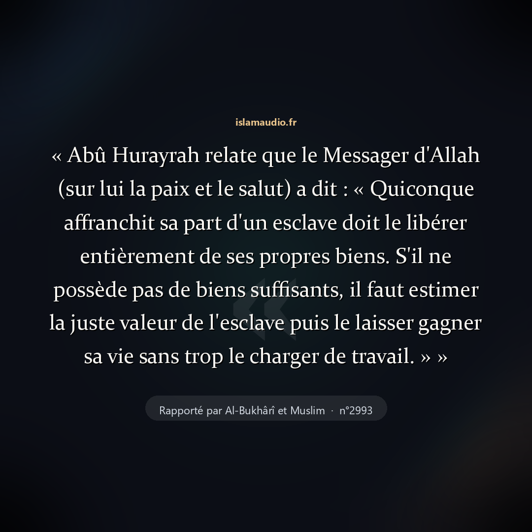 Aperçu du hadith