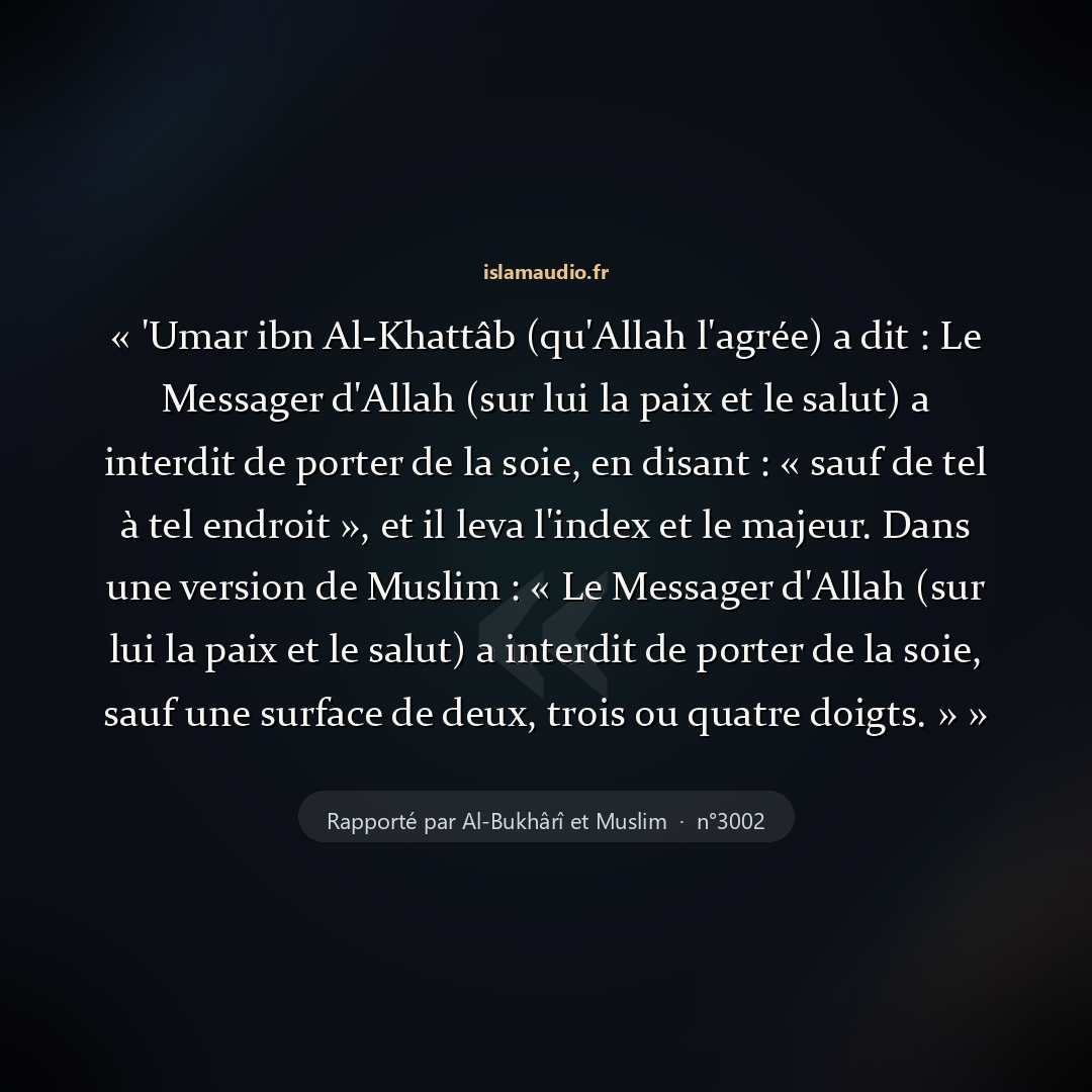 Aperçu du hadith