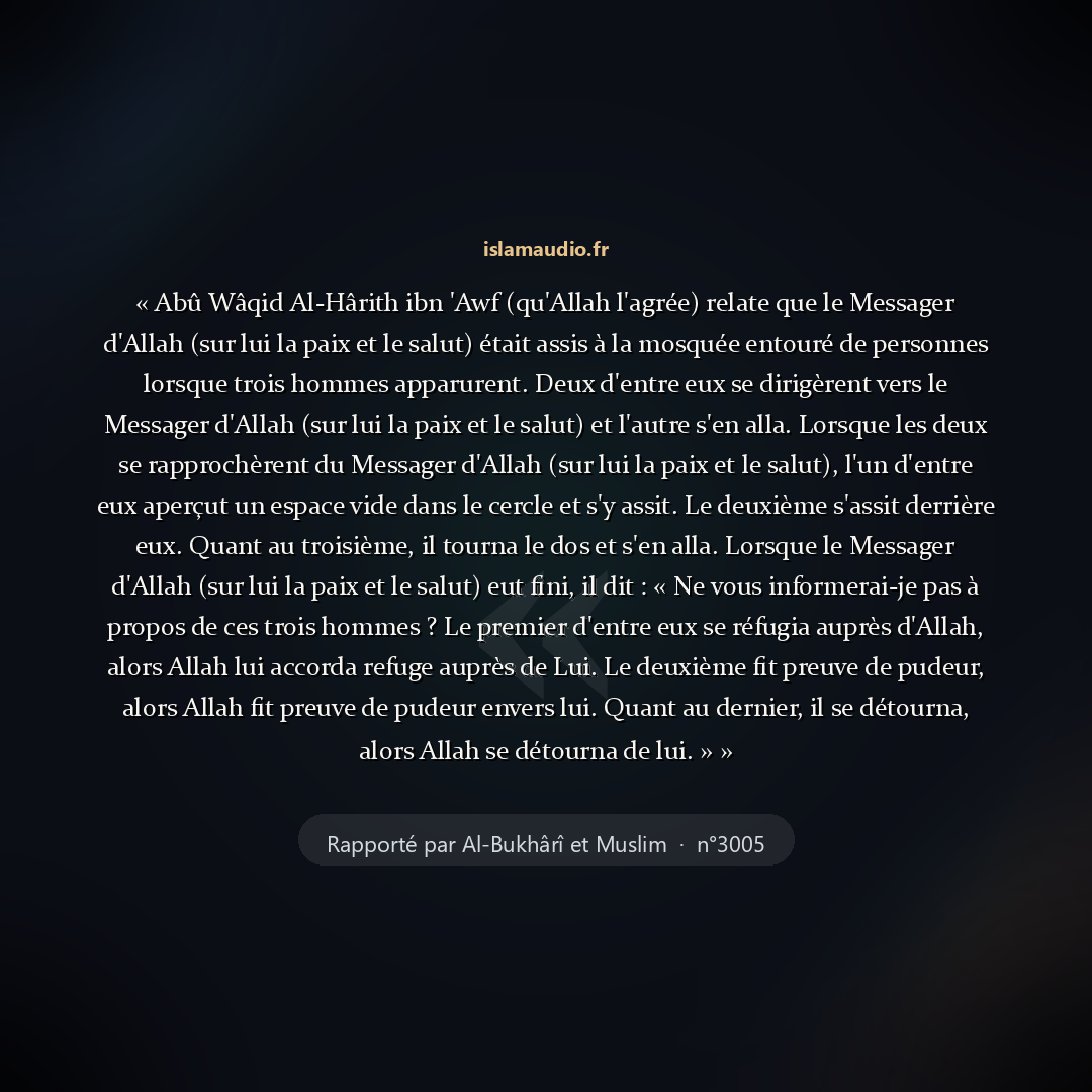 Aperçu du hadith