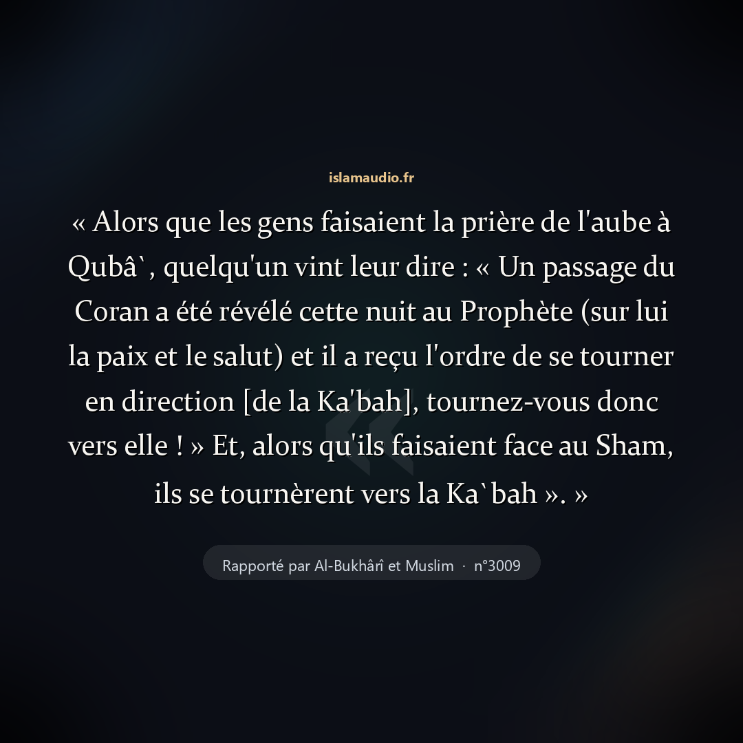 Aperçu du hadith