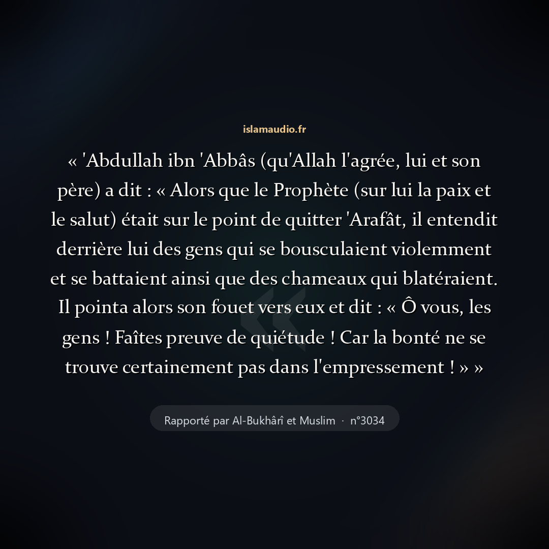 Aperçu du hadith