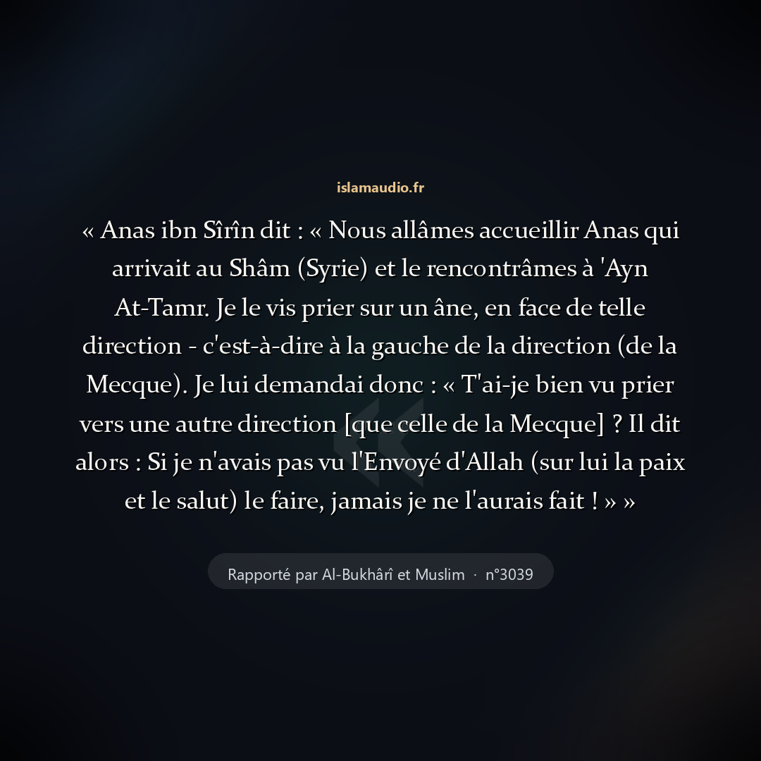 Aperçu du hadith