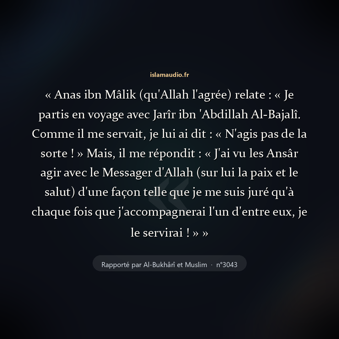 Aperçu du hadith
