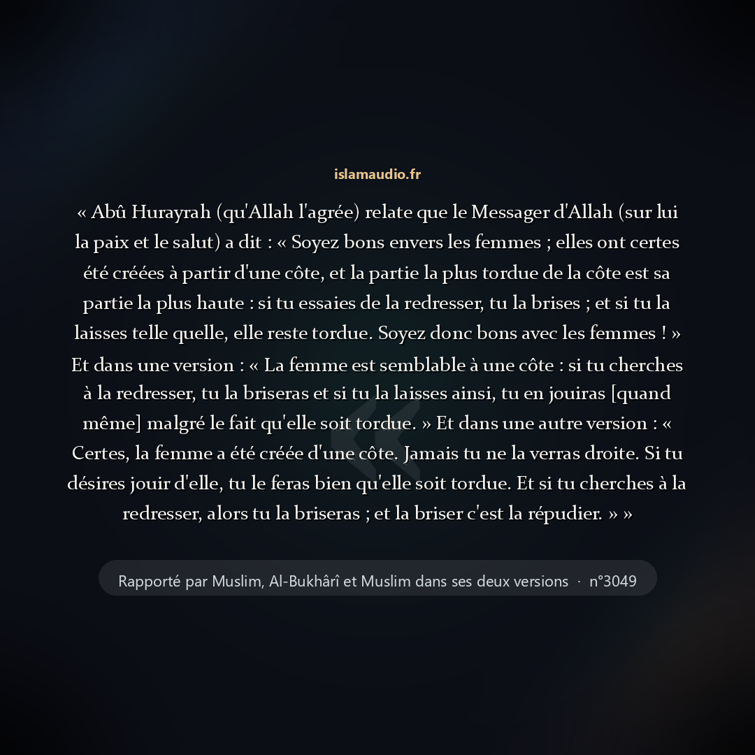 Aperçu du hadith