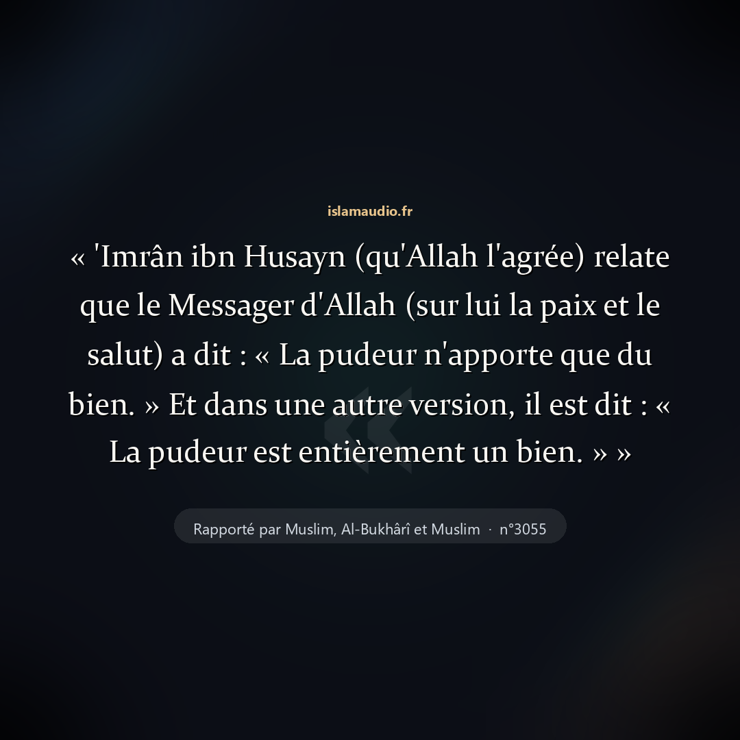 Aperçu du hadith