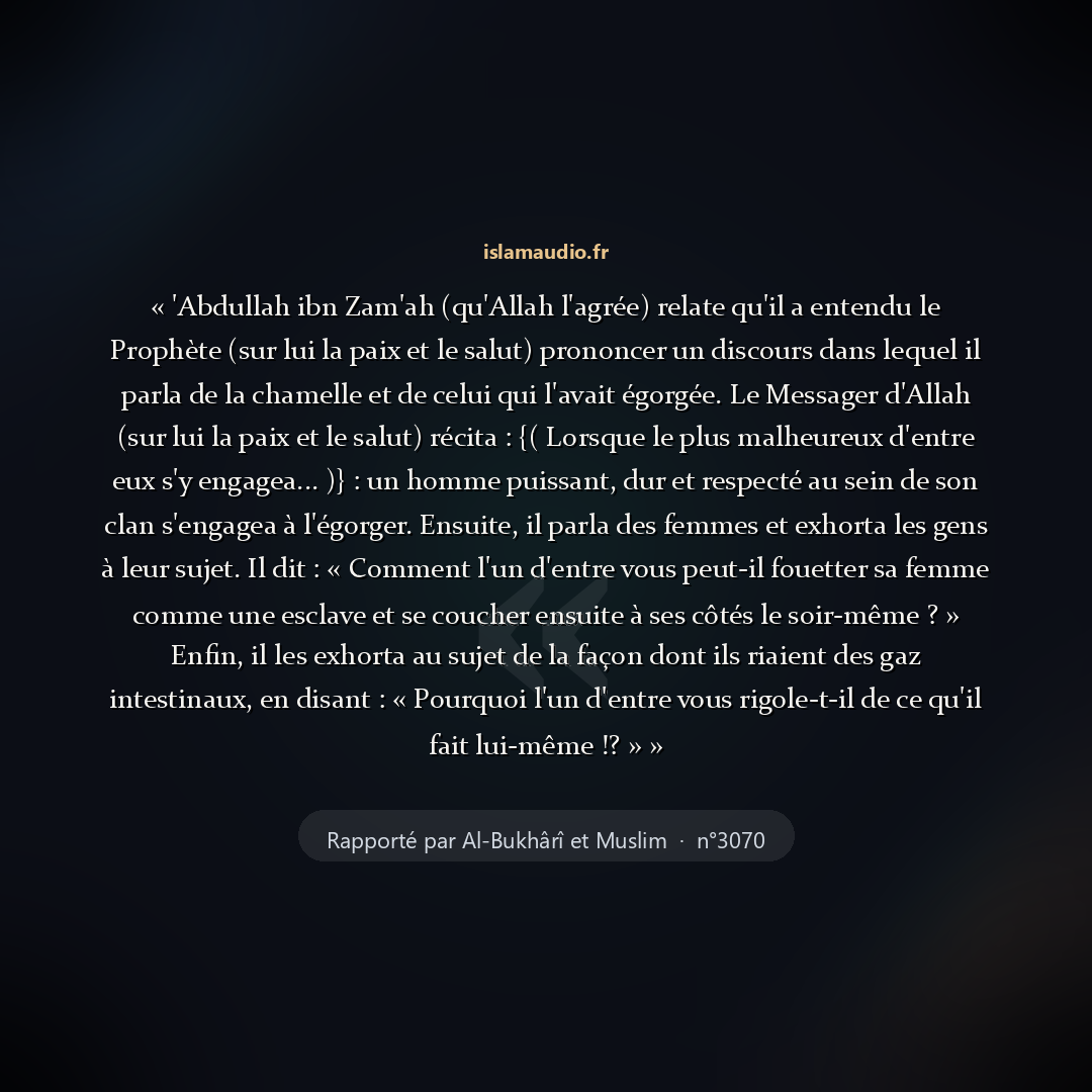 Aperçu du hadith