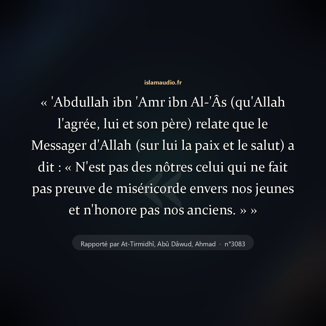 Aperçu du hadith