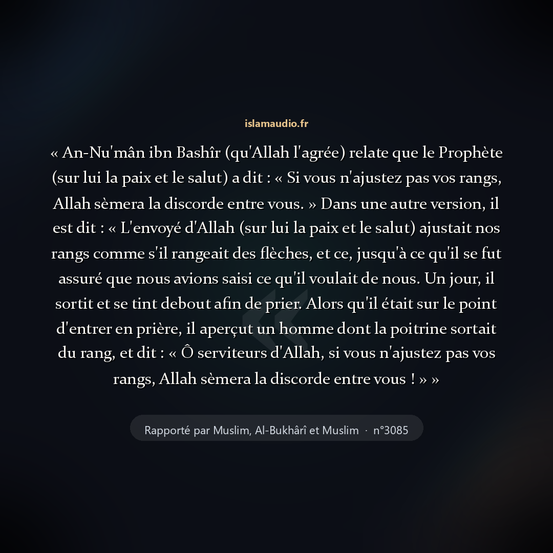 Aperçu du hadith