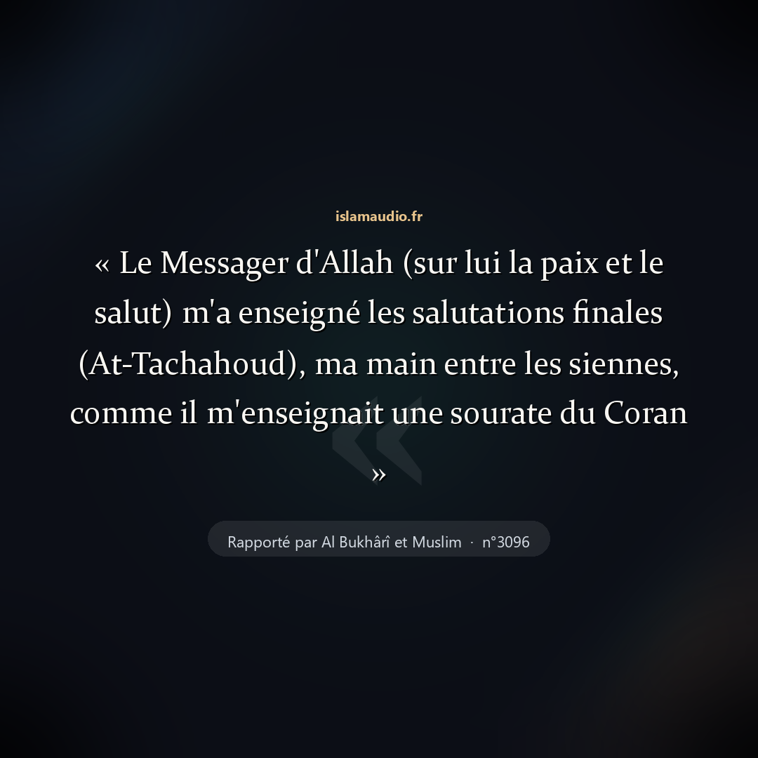 Aperçu du hadith