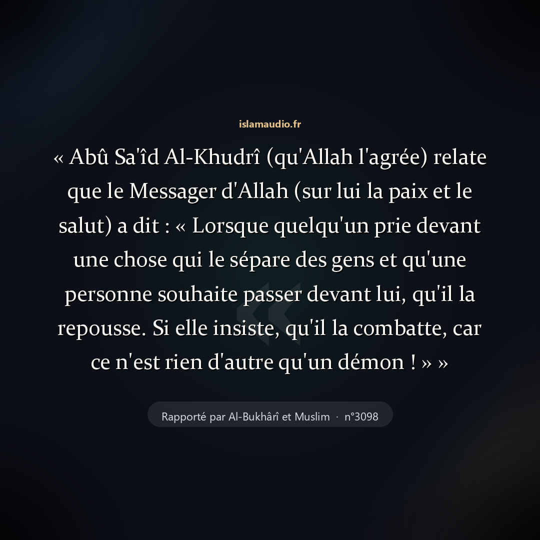 Aperçu du hadith
