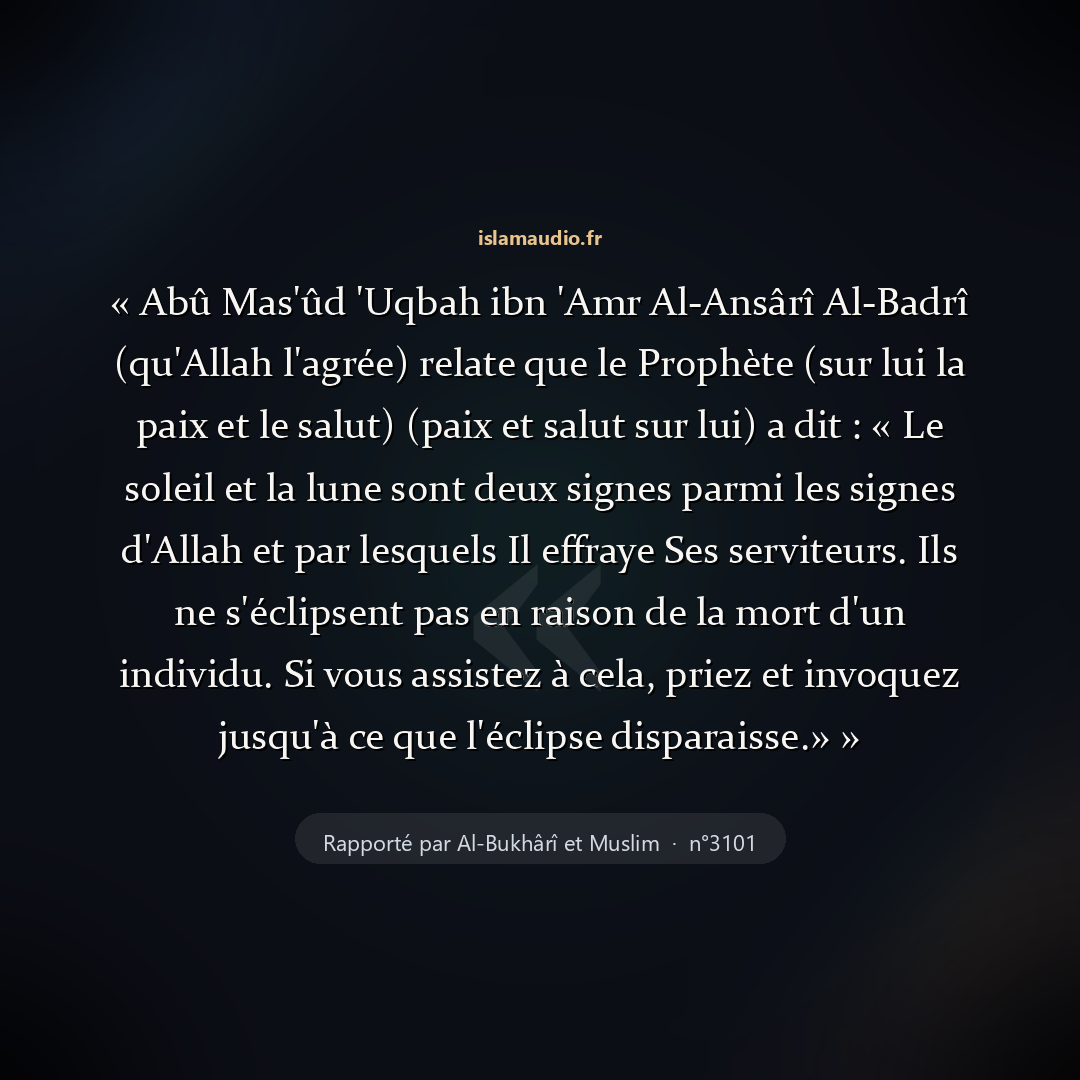Aperçu du hadith