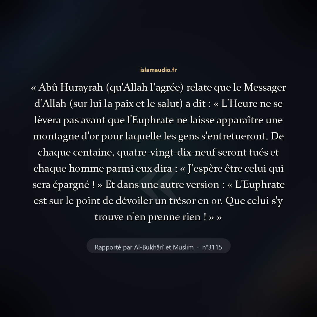 Aperçu du hadith