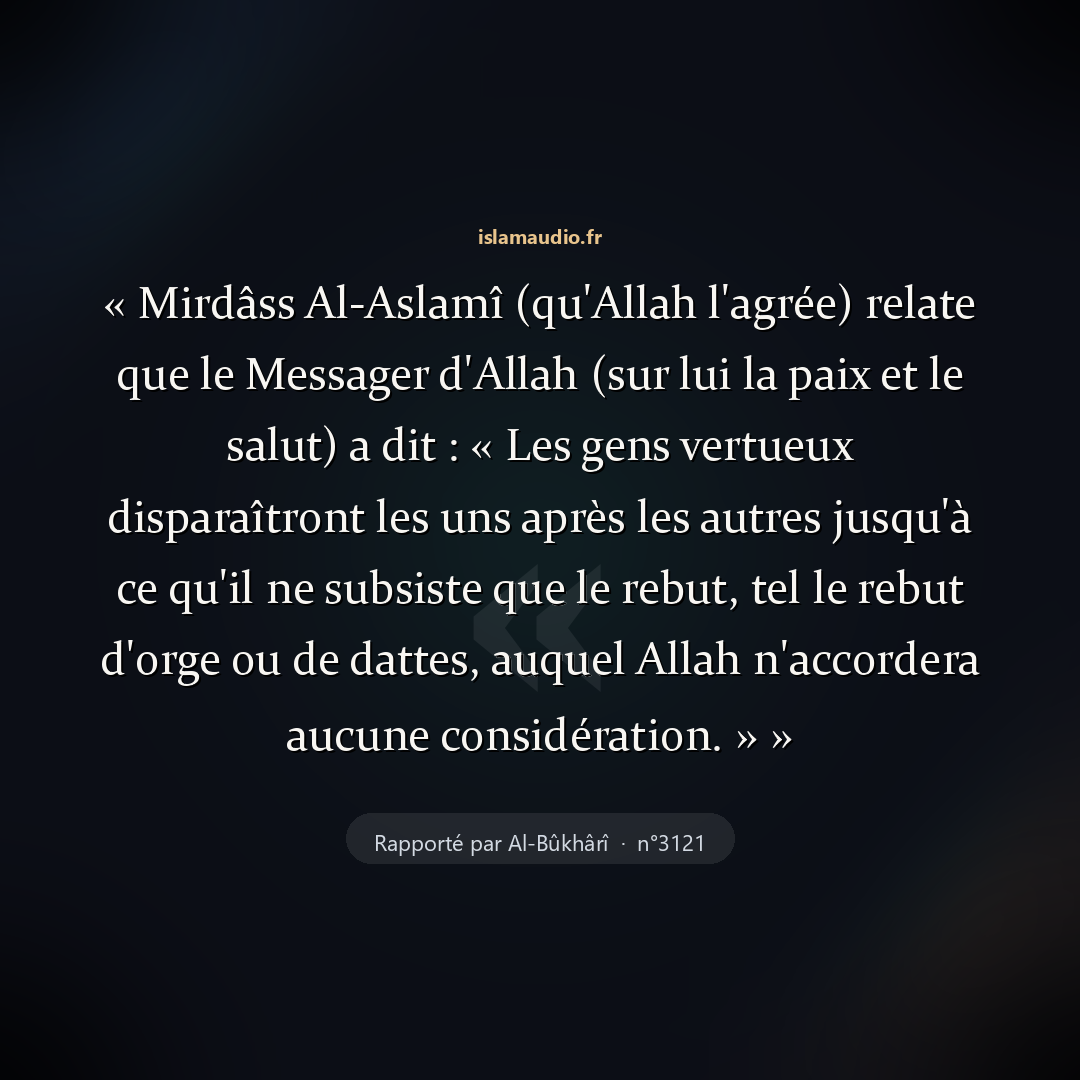 Aperçu du hadith