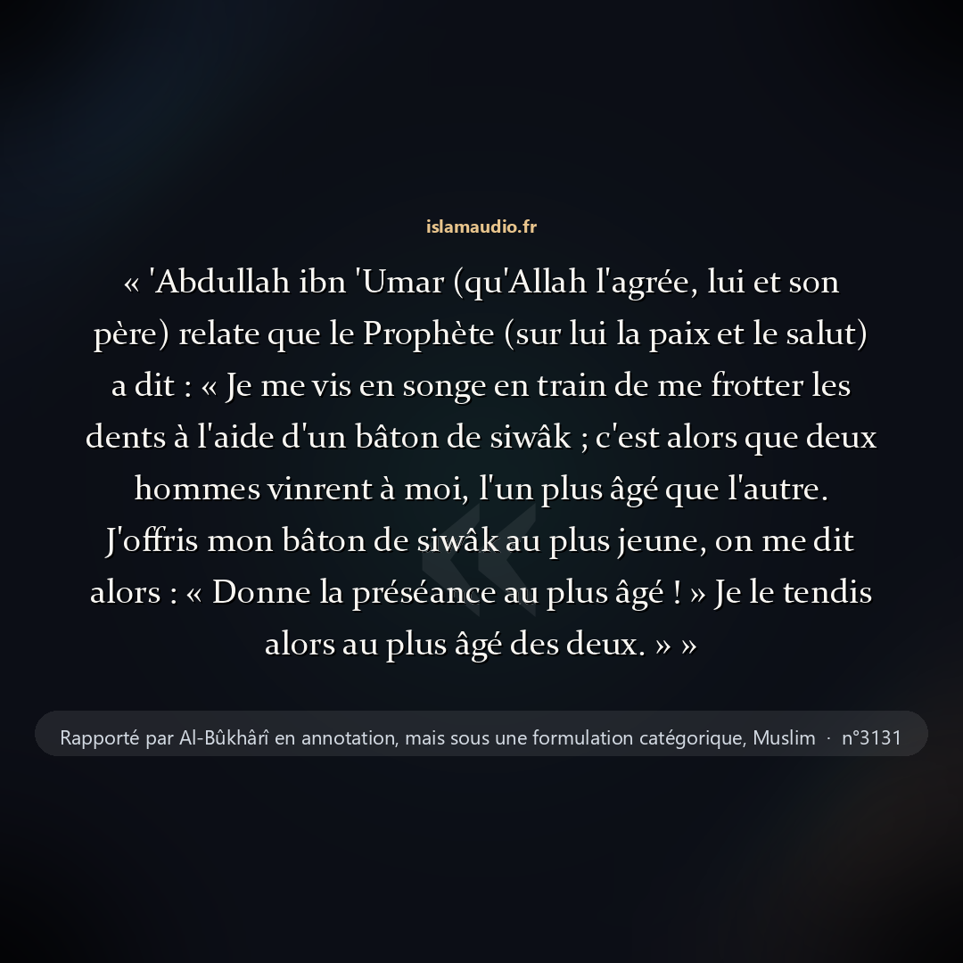 Aperçu du hadith