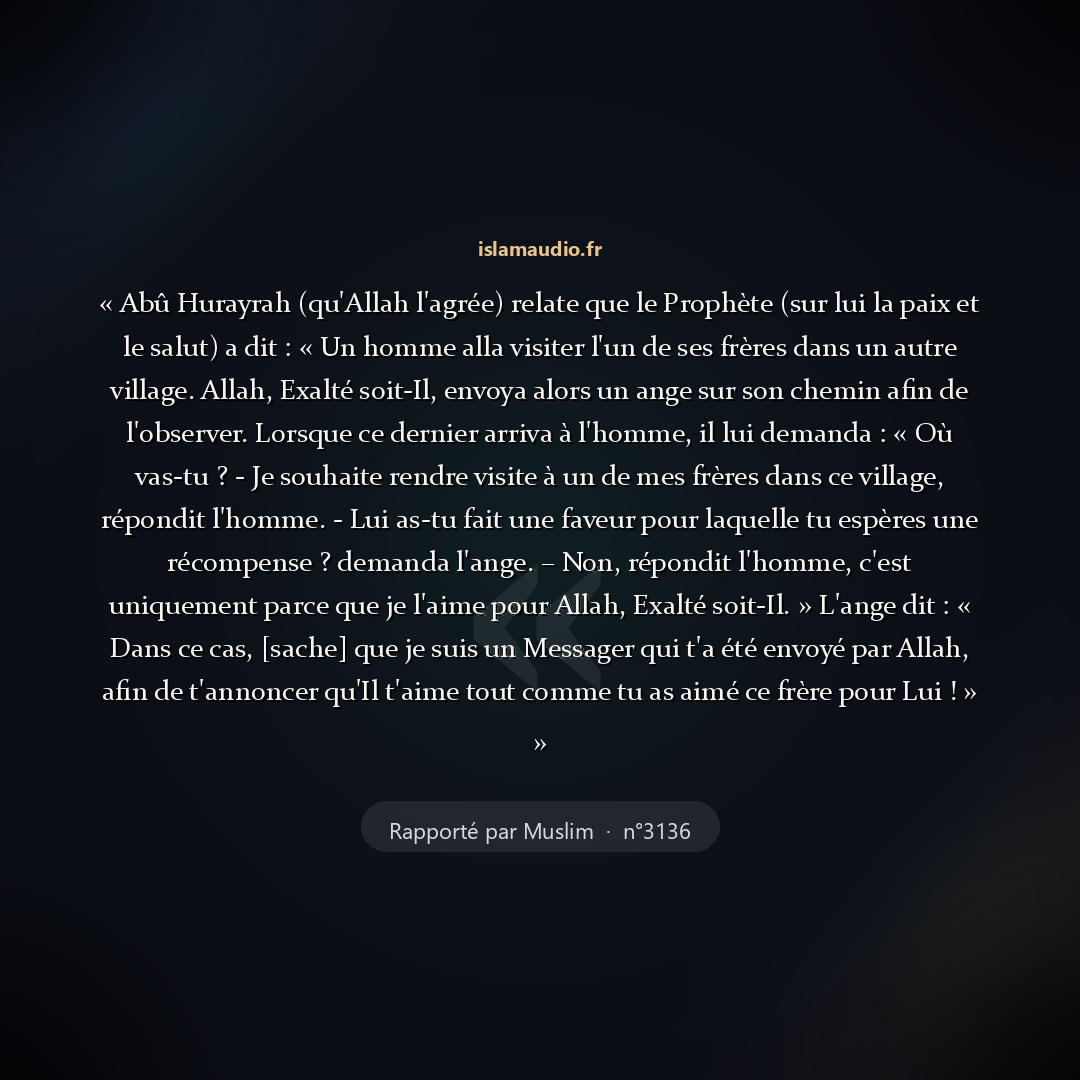 Aperçu du hadith