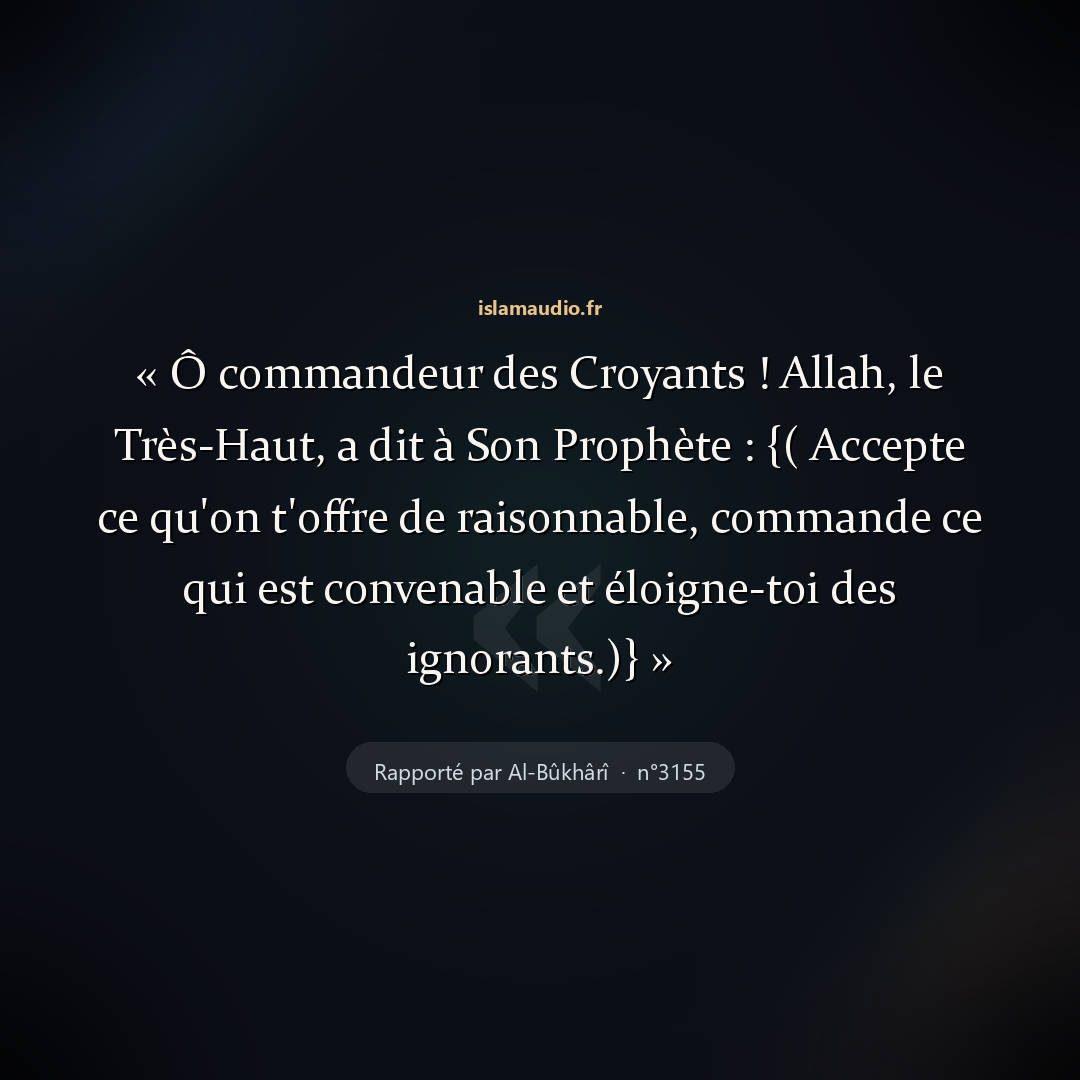 Aperçu du hadith