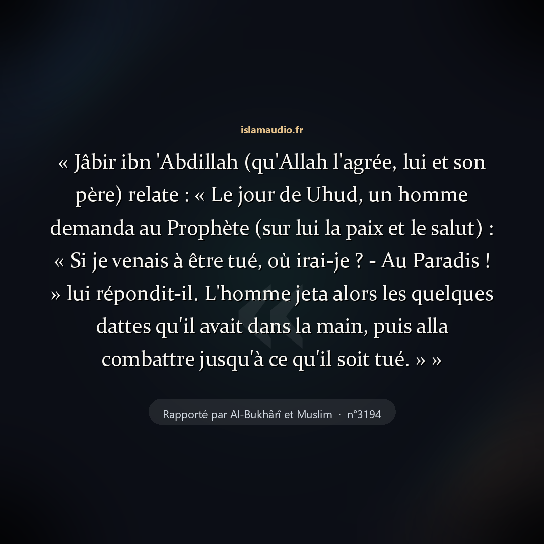 Aperçu du hadith
