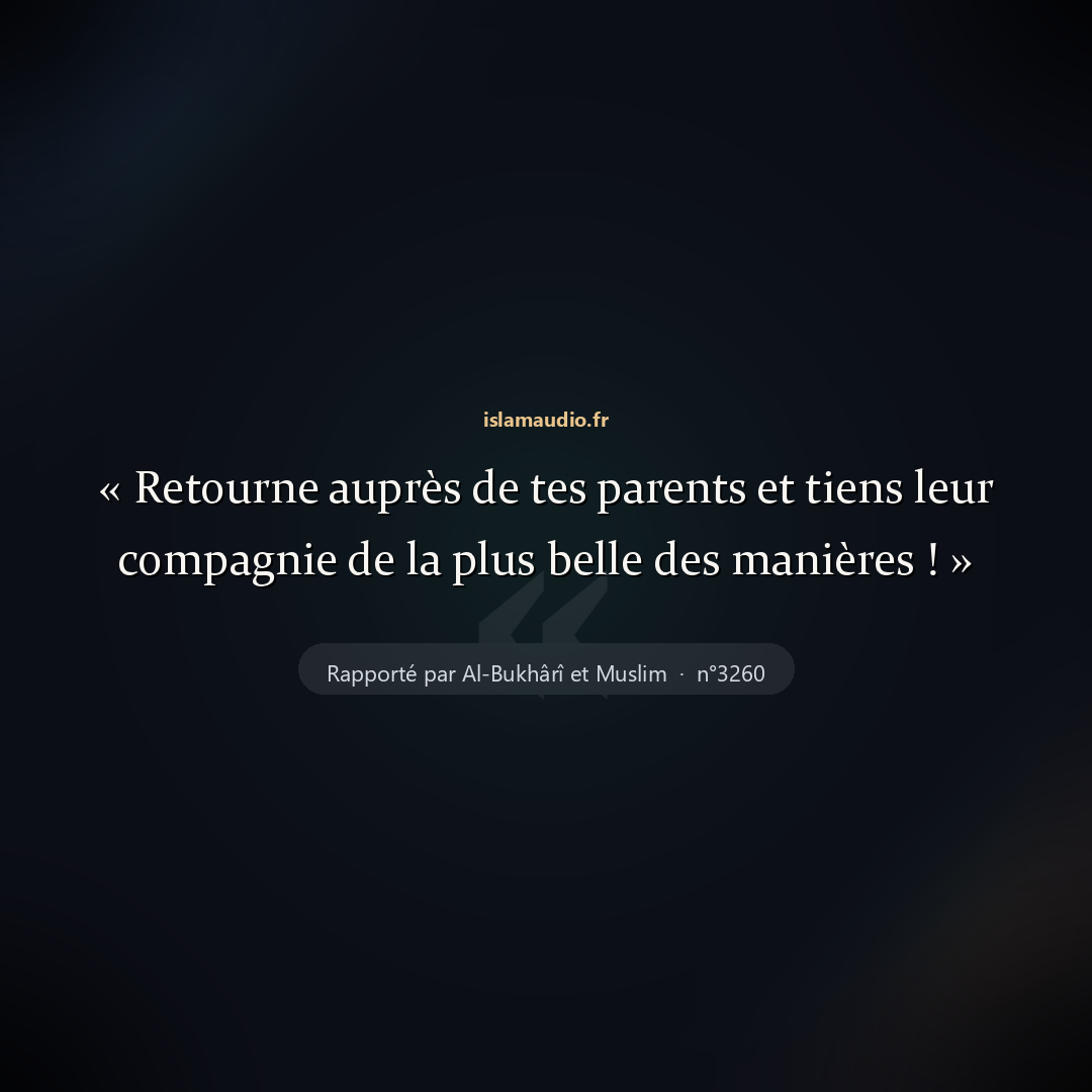 Aperçu du hadith