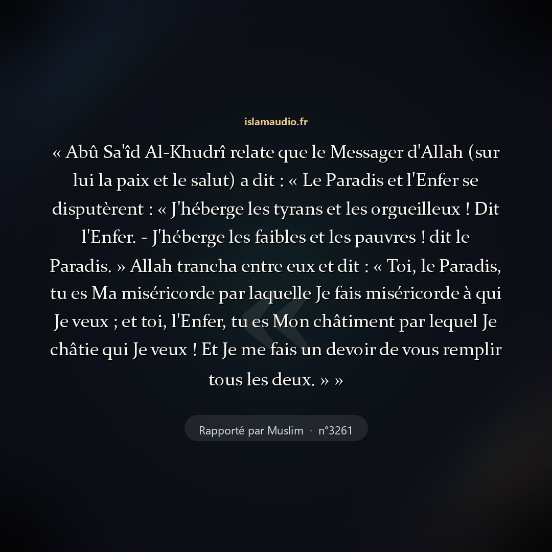 Aperçu du hadith