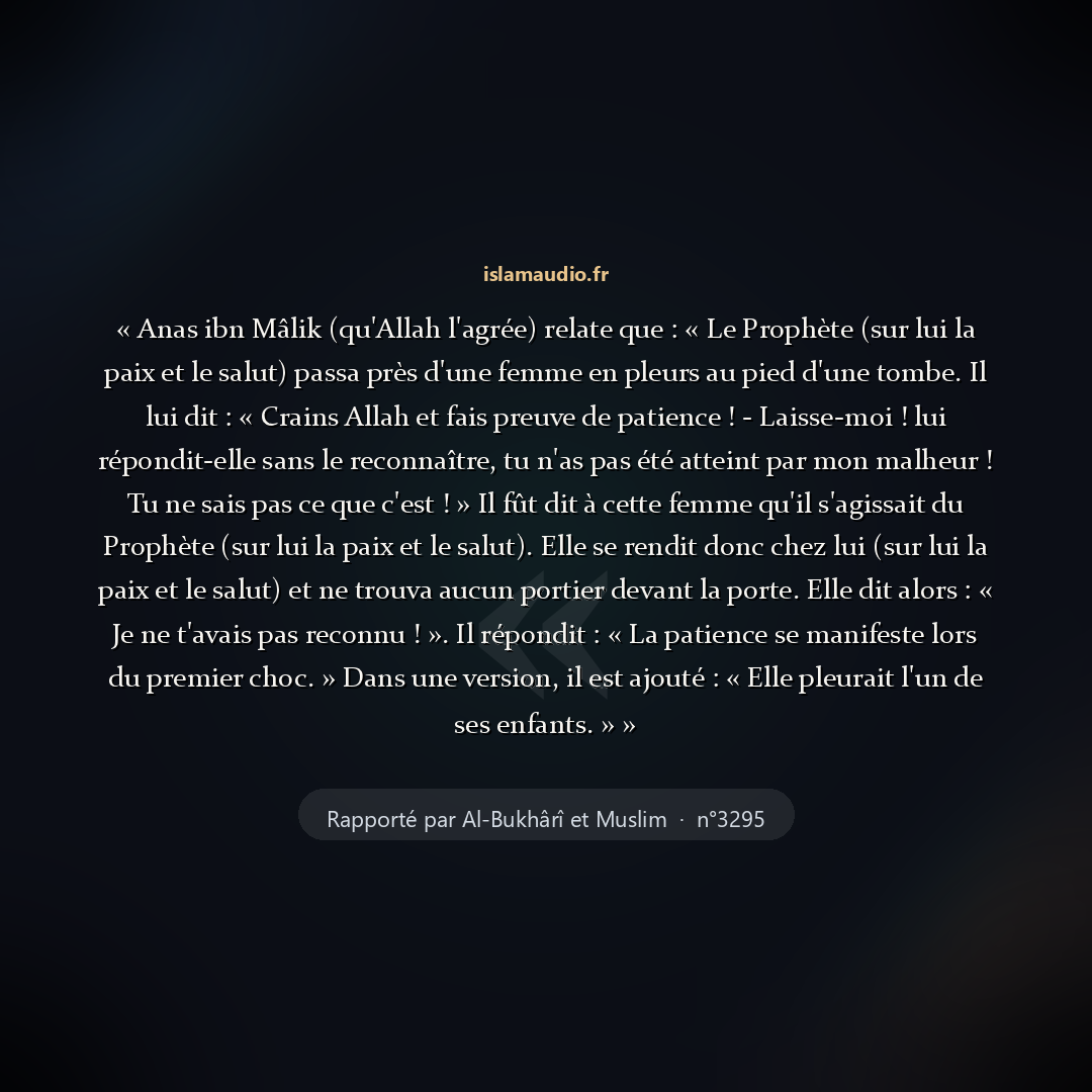 Aperçu du hadith