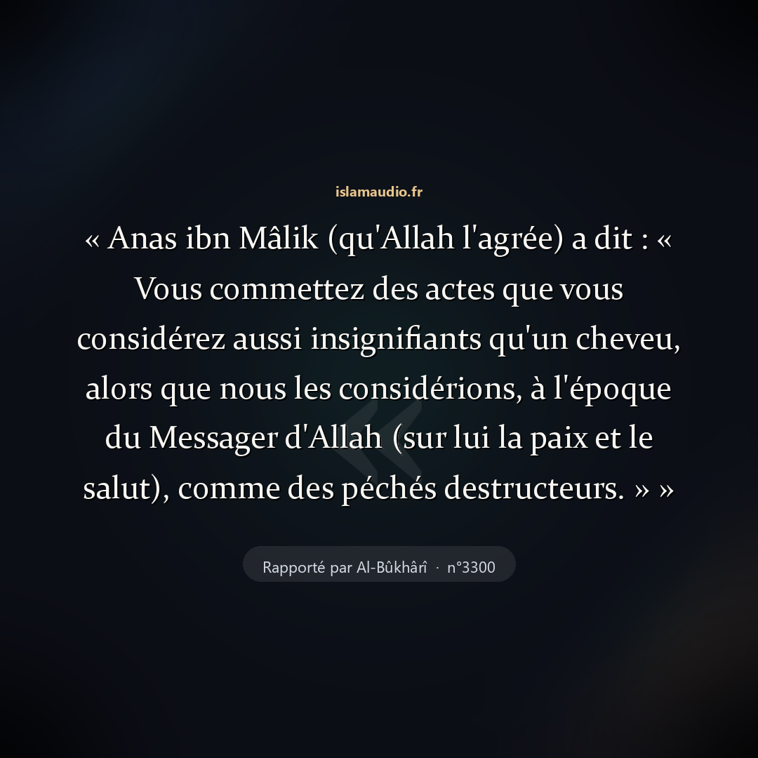 Aperçu du hadith