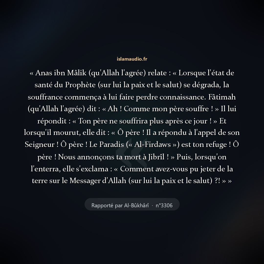 Aperçu du hadith