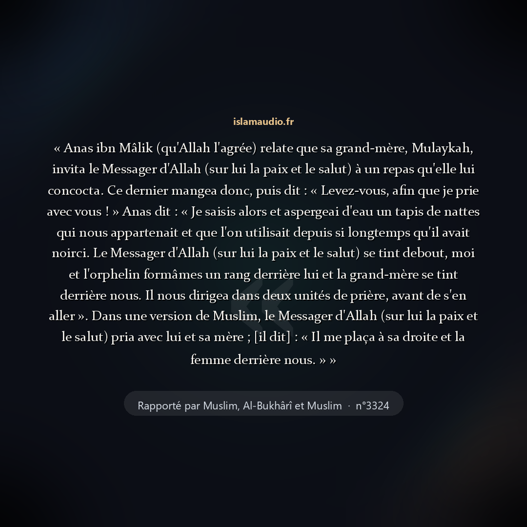 Aperçu du hadith