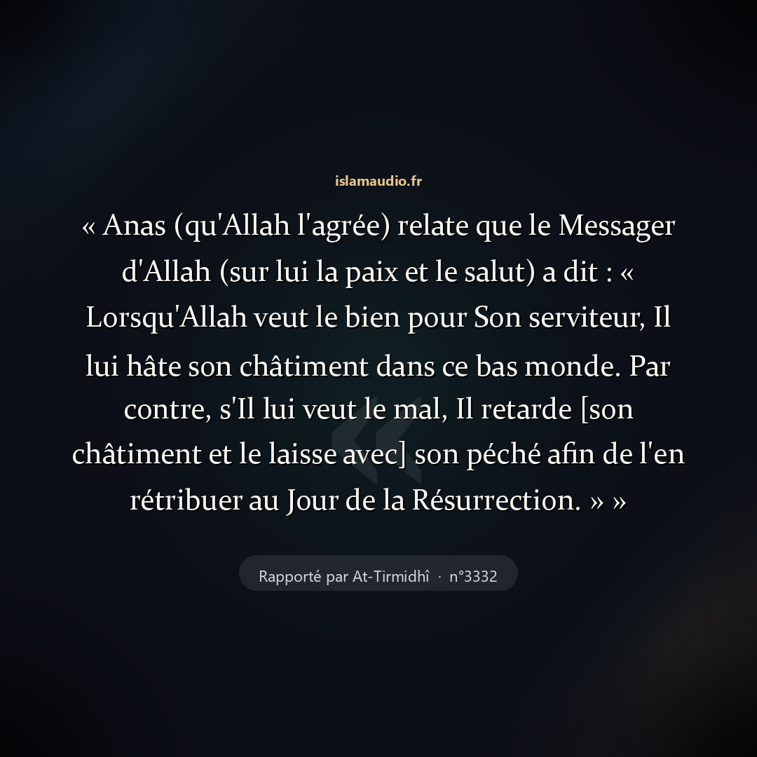 Aperçu du hadith