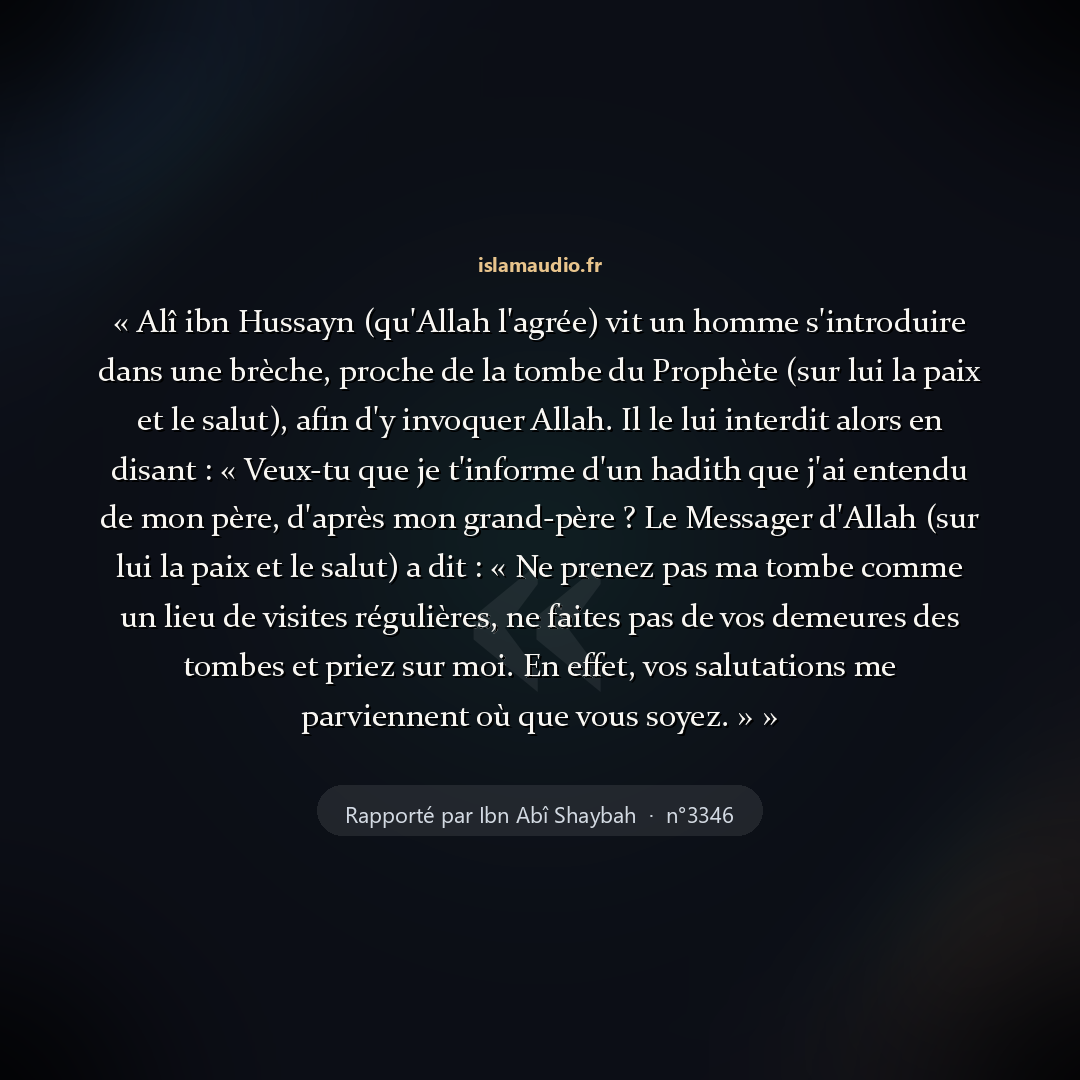 Aperçu du hadith