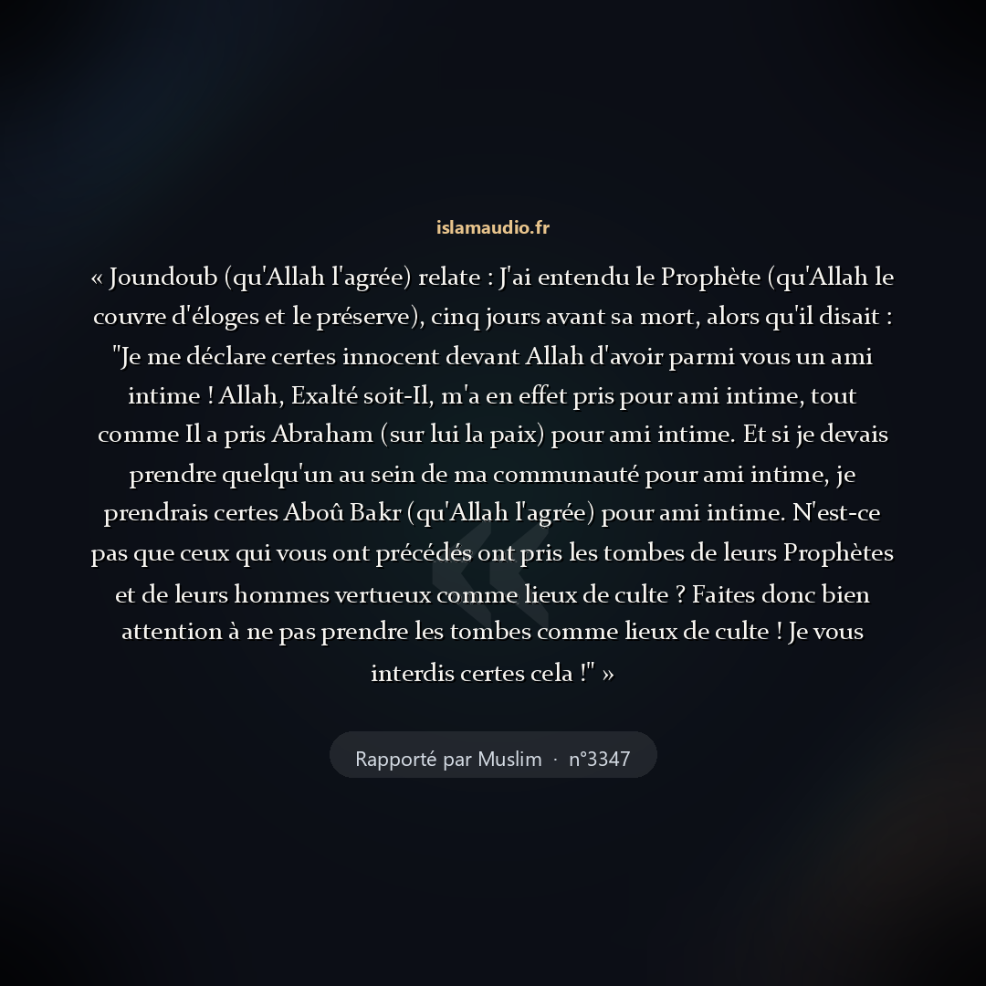 Aperçu du hadith