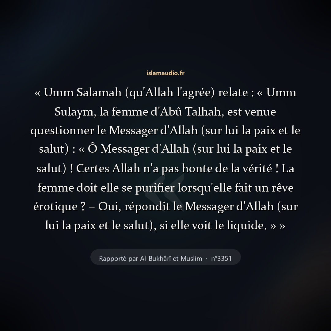 Aperçu du hadith