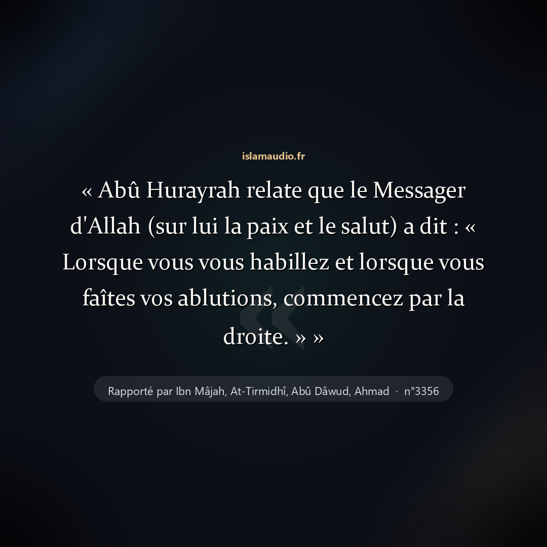 Aperçu du hadith