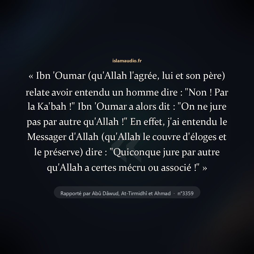 Aperçu du hadith