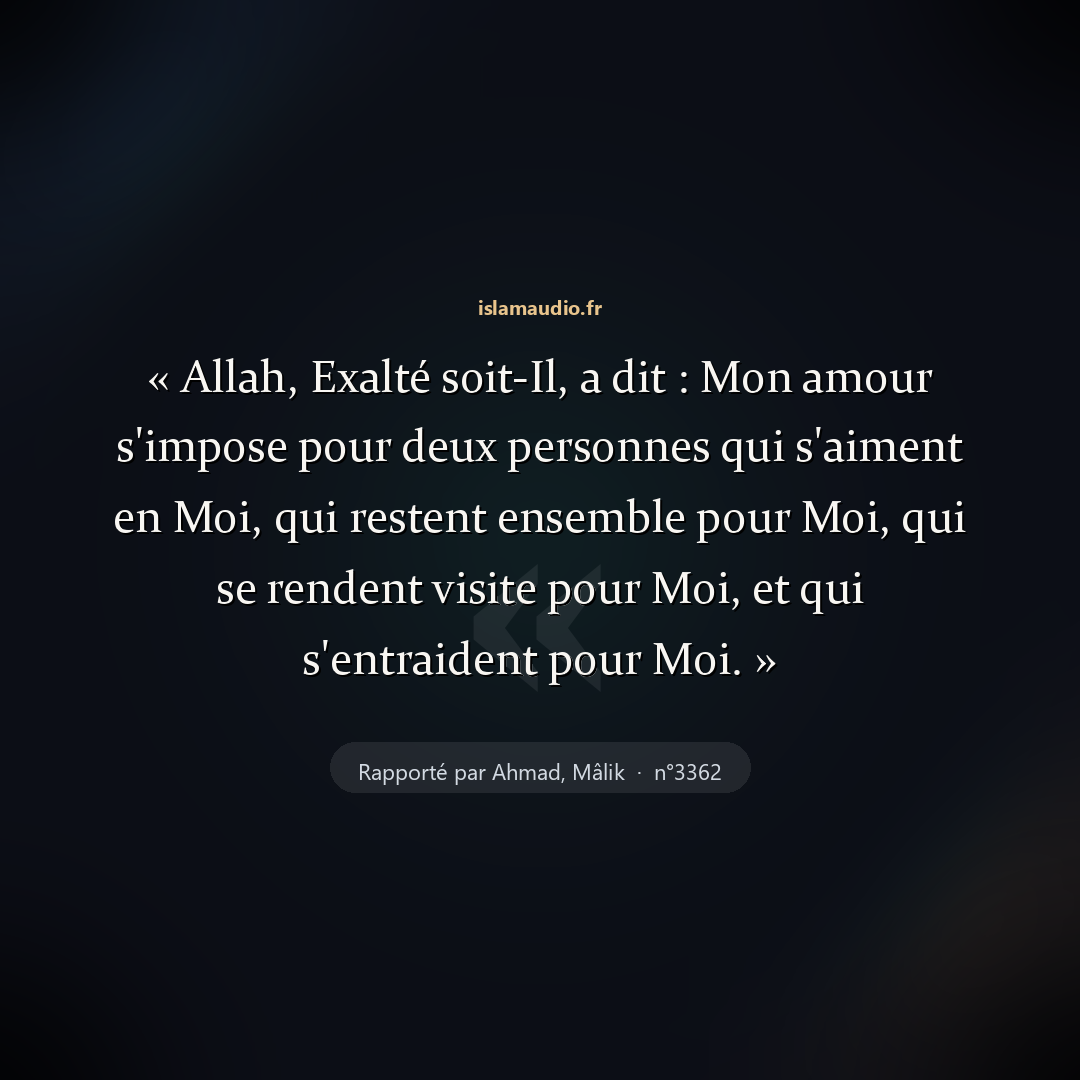 Aperçu du hadith