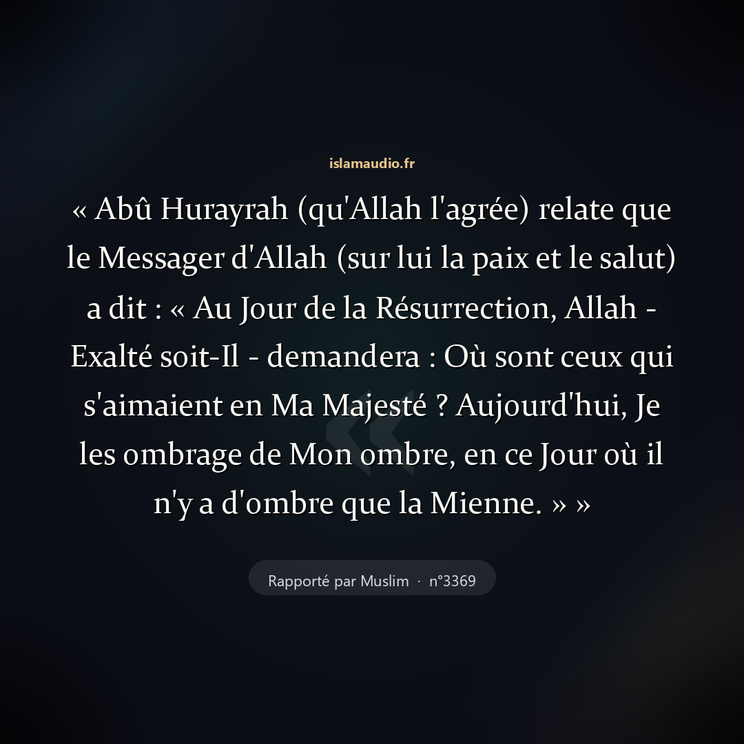 Aperçu du hadith