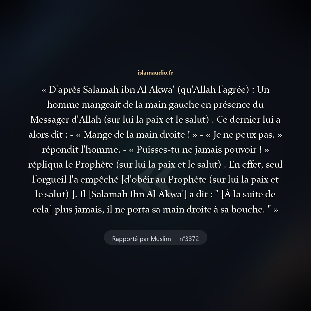 Aperçu du hadith