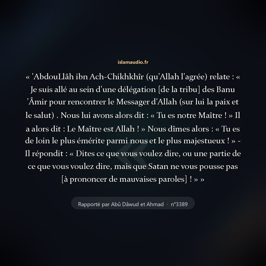 Aperçu du hadith
