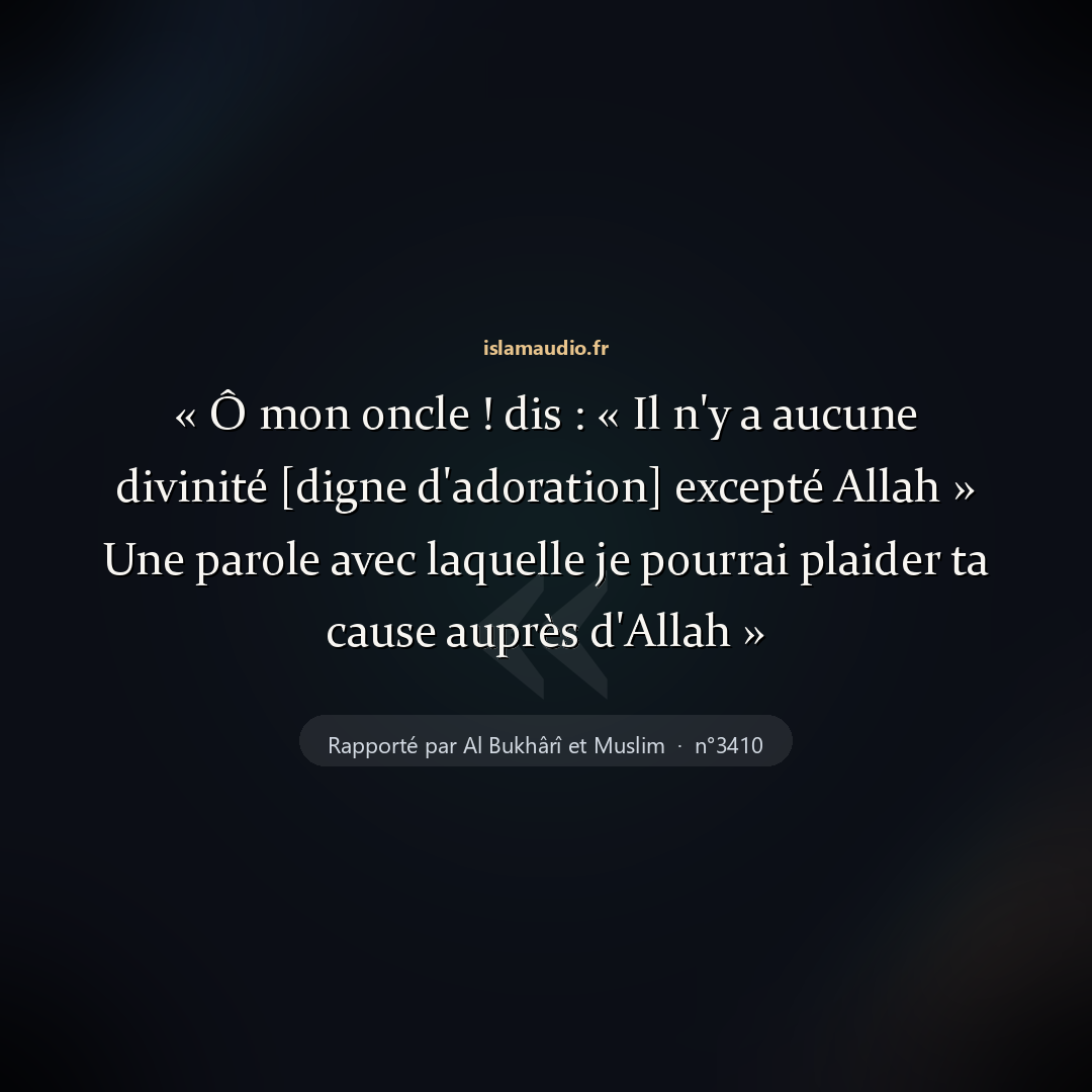 Aperçu du hadith