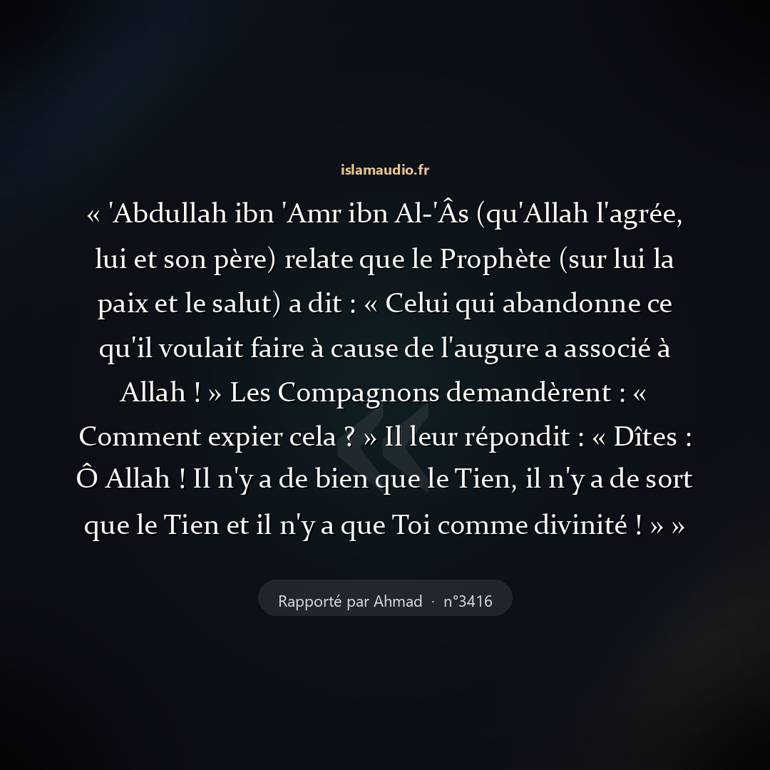Aperçu du hadith